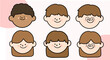© jungmin - 귀여운 미니멀 어린이 얼굴 일러스트 세트