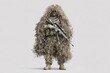 © Olena - Covert Operative in Camouflaged Ghillie Suit Amidst Nature Background