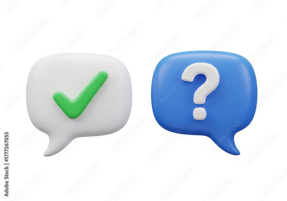 Question Mark Choice Checkmark and question mark speech bubbles symbolizing choices answers ...