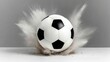 © Nataliia_Trushchenko - Soccer ball in motion creating a dynamic splash of dust and debris, showcasing the energy and excitement of the game, perfect for sports enthusiasts and action photography lovers
