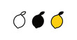 © 123levit - Minimalist lemon design in trio: line, silhouette, and flat color styles