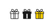 © 123levit - Minimalist gift box icons in monochrome and yellow