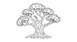 © Erisna Yolanda - Simple black and white illustration of a tree with a wide trunk and leafy branches