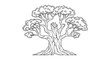 © Erisna Yolanda - A large tree outline, showing a weathered trunk, branching canopy, and a cut-off top