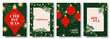 © Yaran - Holiday Christmas and New Year posters. Trendy vector illustration with Christmas balls, garlands, Christmas tree and typography design. New Year flyers for card, poster, cover, social media.