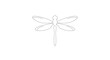 © dar - Delicate dragonfly outline with symmetrical wings on a clean white background