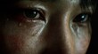 © ViktoGraphics - Hyperreal close-up of tearful eyes emotional portrait