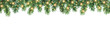 © Kateina - Seamless decorative vector christmas border with coniferous branches and garlands of christmas lights on transparent background