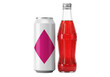 © Stefan - Isolated Can and Bottle of Red Soda Beverage Product Refreshments in Clear Glass Container