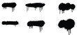 © Asad - Set of various black spray paint splatters with dripping ink effect on white background