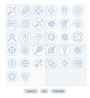 © Ehtisham - 32 High Resolution Thin Line Vector Icons optimized for Aim Detail Enhanced display