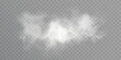 © Valeriia - Realistic soft white smoke cloud on transparent background, airy mist element for weather, magic, explosion or decor scenes.