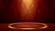 © 背景JAPAN - 赤い背景に金色の円形リングステージが配置された高級感ある落ち着いた背景素材
