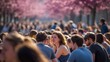© Yulia - Young People celebrate the arrival of spring and the annual Cherry Blossom Festival