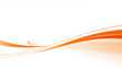 © Wasabi - 白い背景に広がるオレンジ色の抽象的な波模様