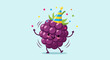 © Unip - Joyful Blackberry Celebrating With Confetti And Wearing A Party Hat