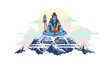 © YESI - Divine figure meditating in the mountains, surrounded by tranquil clouds