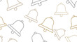 © Dwi - A charming and versatile Flat design seamless pattern featuring elegant outline bells, perfect for notification or festive backgrounds