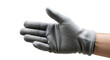 © OlgaNeuroArt - A person's hand wearing a grey fleece winter glove. Warm handwear for cold weather protection isolated on a transparent background