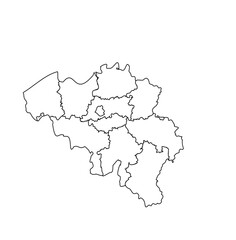  white map of  Belgium