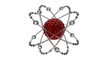 © MST ROWSHANA - Detailed atom model isolated on transparent background, featuring a red nucleus and orbiting electrons, perfect for scientific, educational, and technological themes, conveying knowledge, innovation,