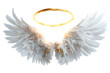 © Svetlana - Majestic angel wings with soft white feathers and glowing halo for heavenly designs