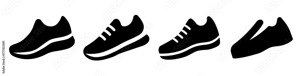 Sneakers icon. Running shoes icon Stock Vector | Adobe Stock