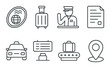 © Igor - Airport travel icons: passport, luggage, customs, itinerary, taxi, gps locator, baggage claim