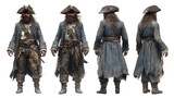 Historical pirate costume: male adult in weathered naval attire