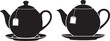 © RR Design - Two teapots with tea bags silhouette