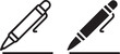 © AIcon Star - pen icon outline and filled set showing writing line vector illustration