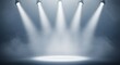 © designitsme - Stage with spotlights and smoke performance presentation theater entertainment event show background empty scene illumination beam