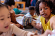 © Jovo Jovanovic/Stocksy - Diverse children engaged in a classroom activity.