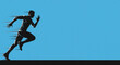 © Nishan - Running Man Silhouette with Speed Trails - Sprinting, Fast Movement, Sport, and Dynamic Fitness Banner