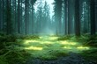 © NadenDesign - Enchanted Forest with Glowing Moss and Misty Atmosphere in a Serene Landscape
