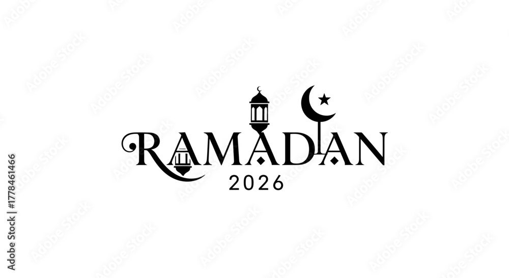 Ramadan 2026 crescent moon lantern islamic holy month fasting Stock ...