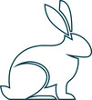 © Muhammad - Rabbit logo line art vector icon, ideal for spa branding, herbal products, and spring-themed art.