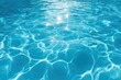 © RayhanCreative - Clear blue water surface with sunlight reflections creates abstract patterns