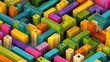 © RimbaCreative - Isometric Pixelated Cityscape With Colorful Buildings and Detailed Textures