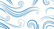 © Maldini Store - Blue line art swirls  waves on a white background creating a breezy stylized pattern