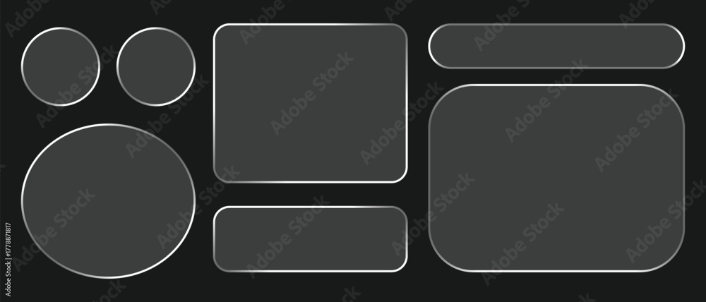Light frame Liquid Glass Effect UI elements set for mobile and web app ...