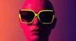 © vadosloginov - Bold fashion statement with neon sunglasses and vibrant colors in studio lighting