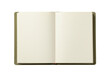 © Ari - Isolated open blank book on solid surface with textured cover ready for creative work