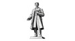 © Red3 - Illustration of a man in a suit standing on a pedestal.