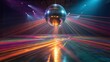 © setiadio - Disco ball with light rays in a dark space