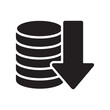 © MdMasudRana - Coin stack decline finance solid icon