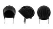 © Mikhail - Black vintage bonnet hat a historical headwear for women shown in multiple views mockup