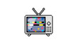 © Rajapatu - A simple pixel art illustration of a vintage television with static on the screen and antennae on top against a plain white background.