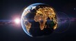 © MDSHAFIQ - Global Digital Network: Earth Globe from Space with Glowing City Lights and Data Connection Lines for Worldwide Communication and Internet Access