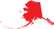 © Griffin9678 - Red Silhouette Map of Alaska